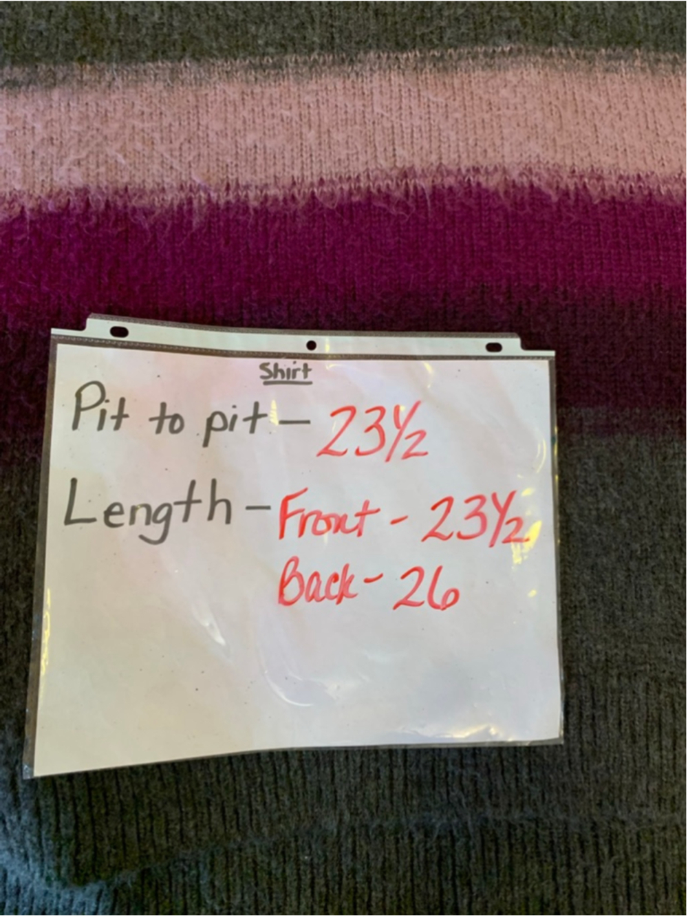 Simply Vera Wang Sweater Large Gray with Purple Stripes - Picture 6 of 7
